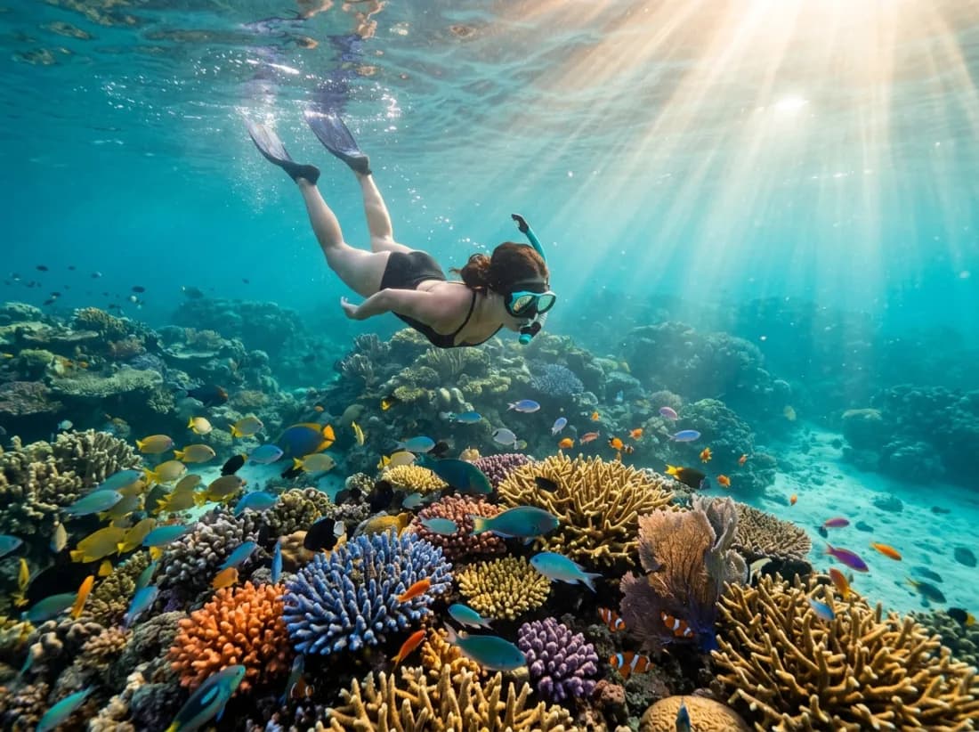 Snorkeling di terumbu karang Karimun Jawa