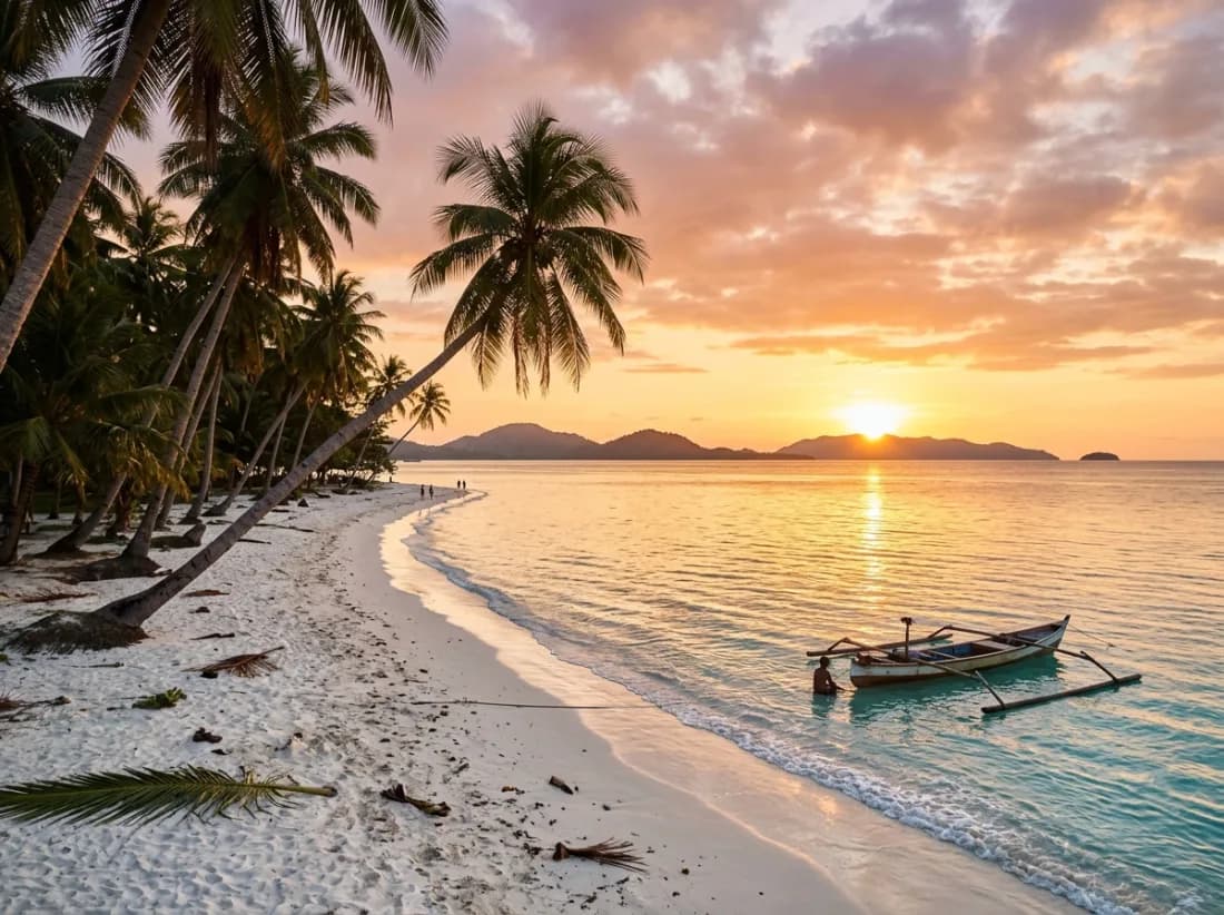 Pantai Tanjung Gelam saat senja